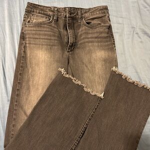 Black/grey 'Frayed Hem Jeans high waisted tall friendly